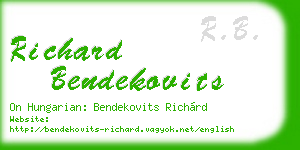 richard bendekovits business card