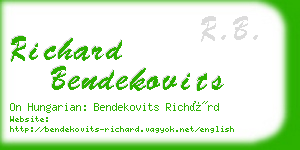 richard bendekovits business card